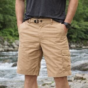 prAna Men’s Cargo Shorts Size 30 Tan Khaki Adjustable Waist Outdoor